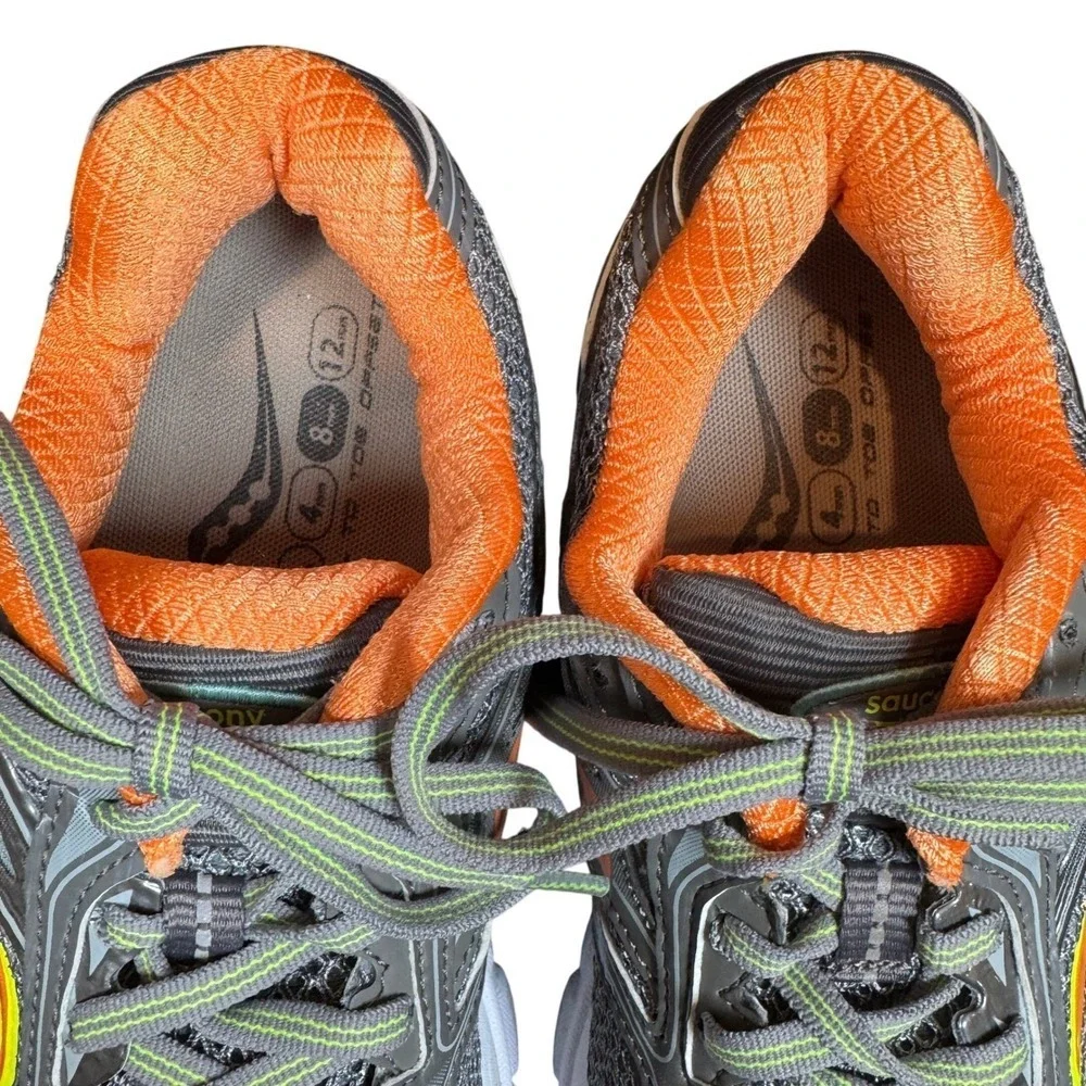Saucony Guide 7 PowerGrid Women's Running Shoes Size 7 Gray Orange Teal - Picture 6 of 9